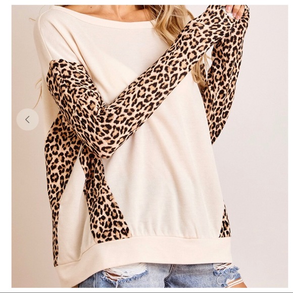 ShopEvelynne Tops - #21 Fabulous Leopard Animal contrast Color block tunic